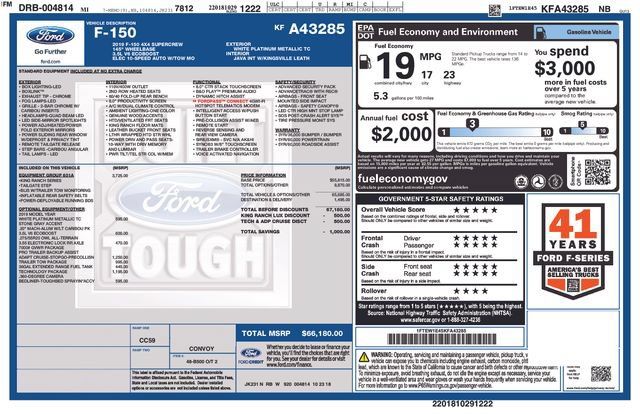 Used 2019 Ford F150 King Ranch w/ Equipment Group 601A Luxury AWD/4WD image 14
