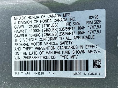 Certified 2026 Honda CR-V LX image 34