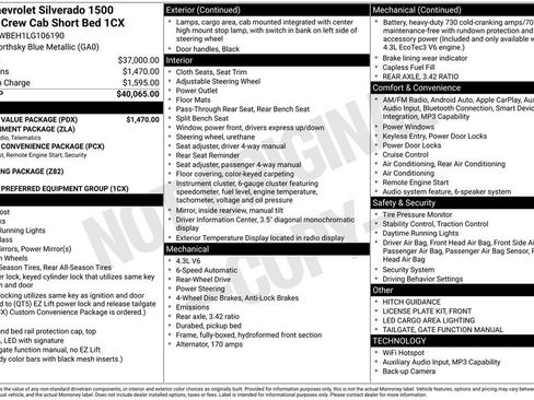 Used 2020 Chevrolet Silverado 1500 Custom w/ Custom Value Package RWD image 16