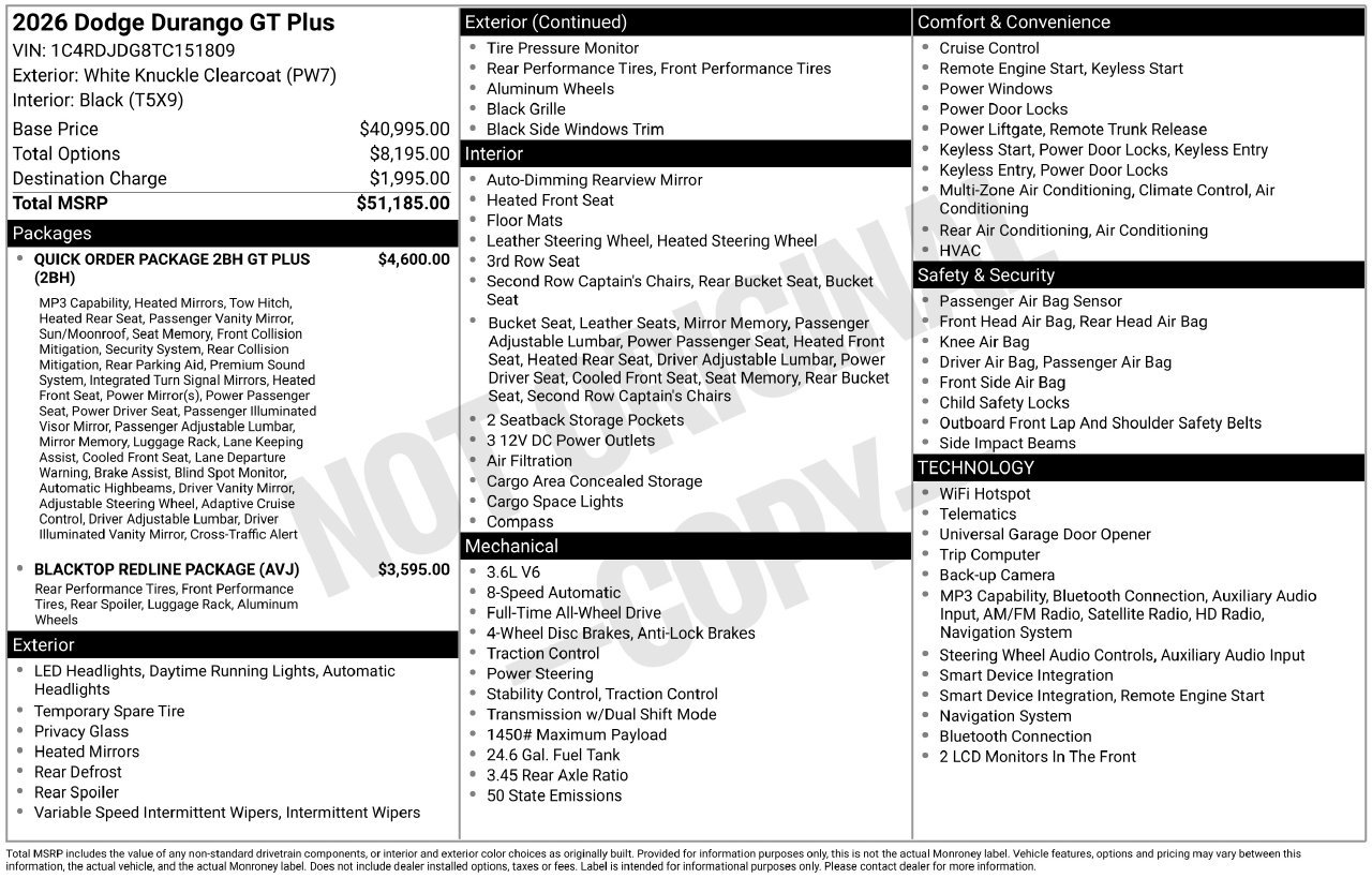 Used 2026 Dodge Durango GT AWD/4WD image 3