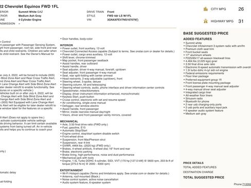 Used 2022 Chevrolet Equinox LS w/ LPO, Floor Liner Package image 4