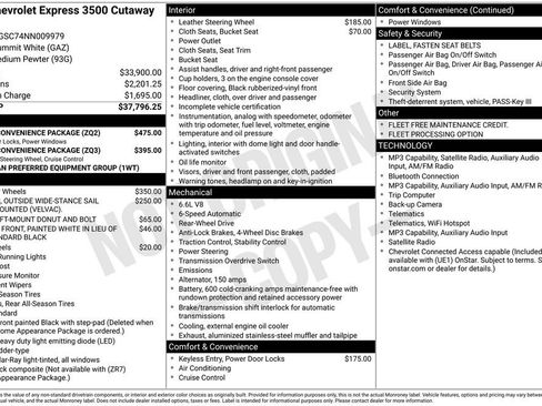 Used 2022 Chevrolet Express 3500 w/ Power Convenience Package RWD image 4