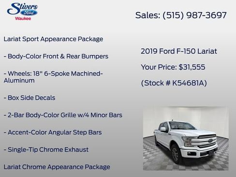 Used 2019 Ford F150 Lariat w/ Equipment Group 502A Luxury AWD/4WD image 27