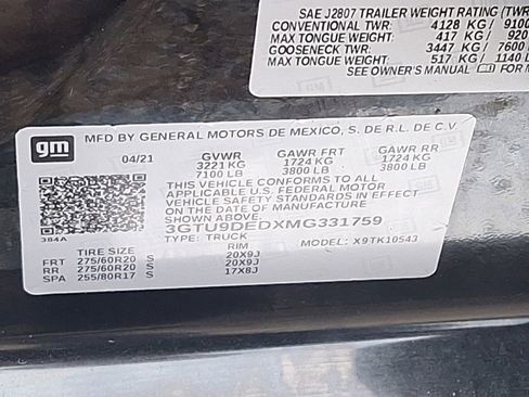 Used 2021 GMC Sierra 1500 SLT w/ SLT Premium Package image 20