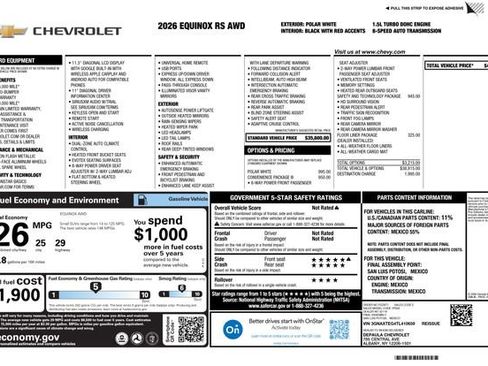 New 2026 Chevrolet Equinox RS w/ Convenience Package III AWD/4WD image 2