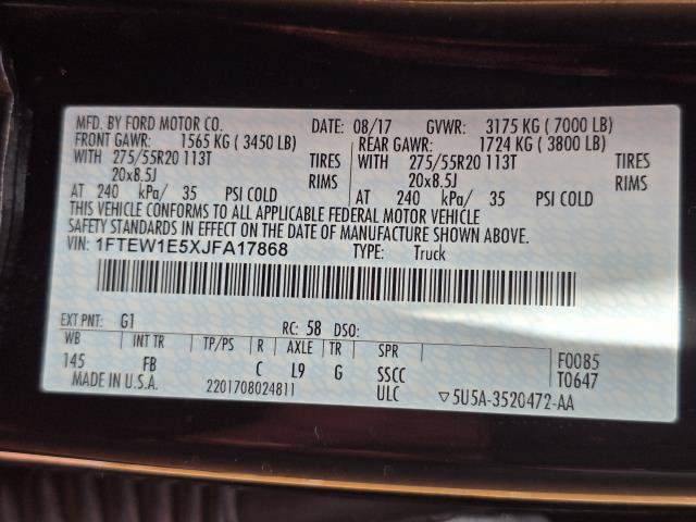 Used 2018 Ford F150 XLT w/ Equipment Group 302A Luxury AWD/4WD image 33