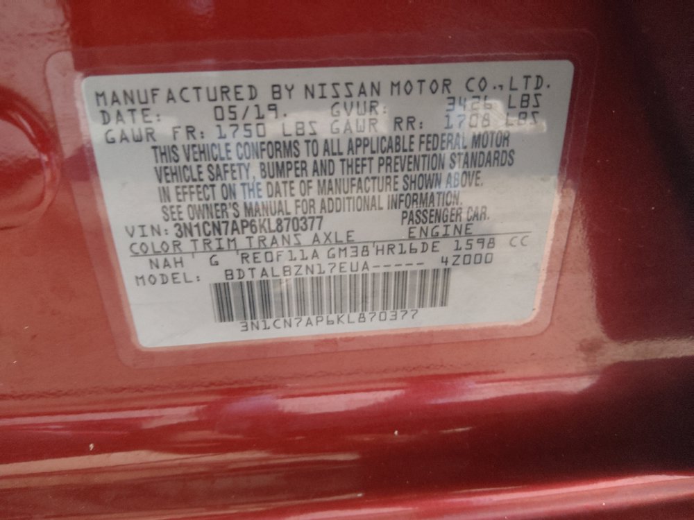 Used 2019 Nissan Versa SV FWD image 33