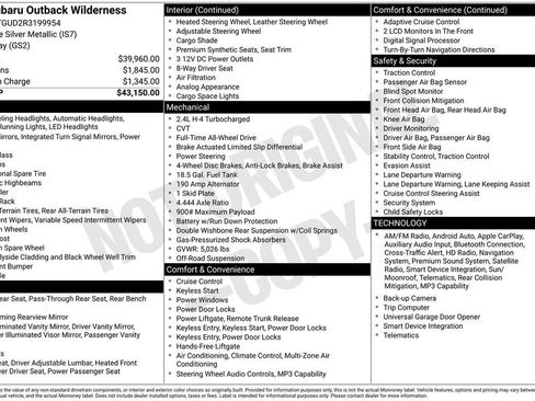Used 2024 Subaru Outback Wilderness AWD/4WD image 2