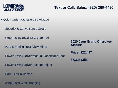 Used 2020 Jeep Grand Cherokee Altitude AWD/4WD image 6
