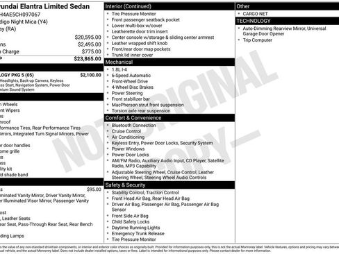 Used 2012 Hyundai Elantra Limited w/ Technology Pkg 5 FWD image 11