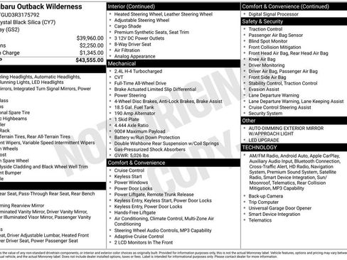 Used 2024 Subaru Outback Wilderness AWD/4WD image 6