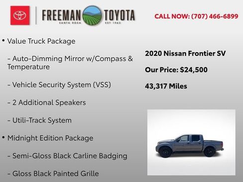 Used 2020 Nissan Frontier SV w/ Midnight Edition Floor Mats RWD image 9