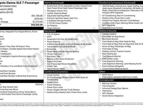 Used 2021 Toyota Sienna XLE AWD/4WD image 10