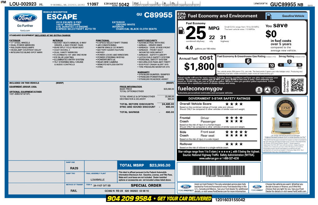 Used 2016 Ford Escape S FWD image 2