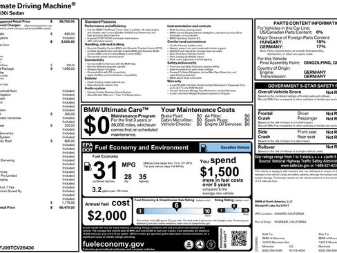Used 2026 BMW 530i w/ M Sport Package image 62
