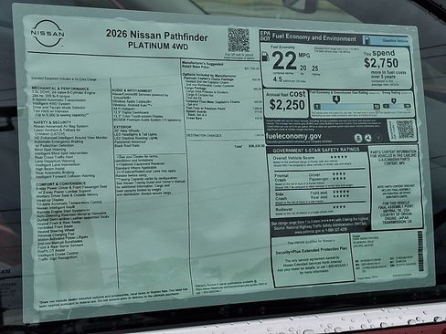 New 2026 Nissan Pathfinder Platinum AWD/4WD image 22