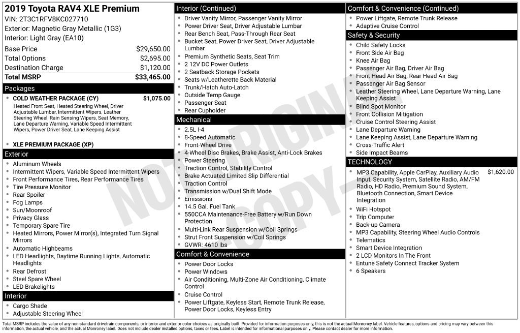 Used 2019 Toyota RAV4 XLE Premium w/ Cold Weather Package FWD image 6