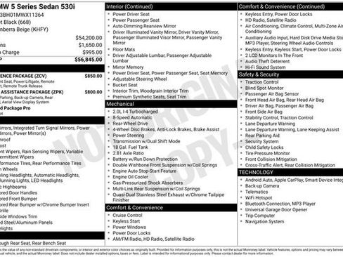 Used 2021 BMW 530i w/ Convenience Package image 29