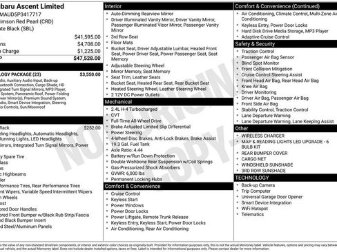 Certified 2023 Subaru Ascent Limited w/ Technology Package image 48