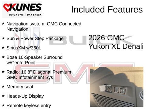 New 2026 GMC Yukon XL Denali w/ Sun & Power Step Package image 2