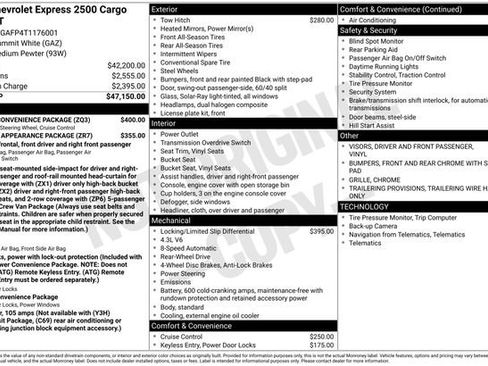 New 2026 Chevrolet Express 2500 Work Van 3D Cargo Van w/ Driver Convenience Package image 4