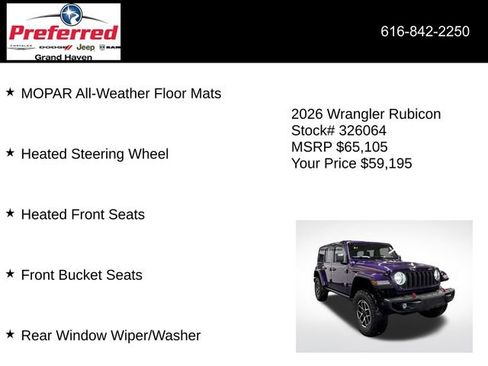New 2026 Jeep Wrangler Unlimited Rubicon w/ Safety Group image 24