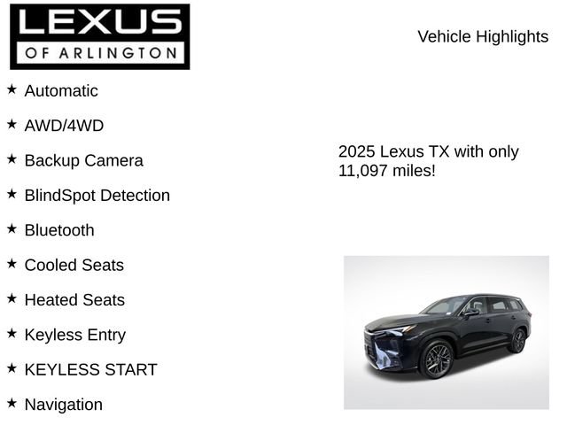 Certified 2025 Lexus TX 350 AWD w/ Technology Package image 7