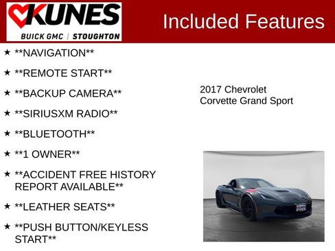 Used 2017 Chevrolet Corvette Grand Sport w/ Grand Sport Heritage Package RWD image 2