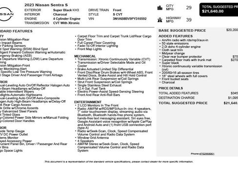 Used 2023 Nissan Sentra S FWD image 3