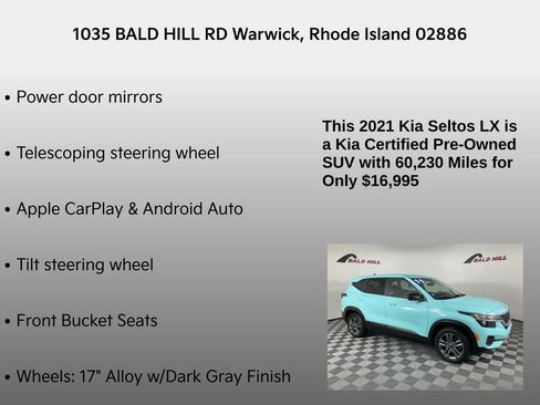 Certified 2021 Kia Seltos LX image 14