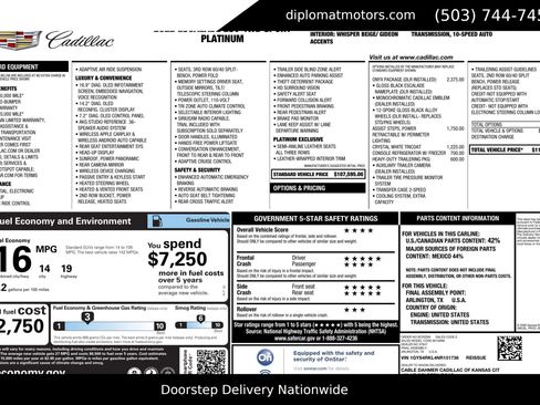 Used 2022 Cadillac Escalade ESV Sport Platinum w/ LPO, ONYX Package image 2