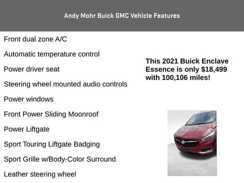Used 2021 Buick Enclave Essence w/ Sport Touring Edition AWD/4WD image 16