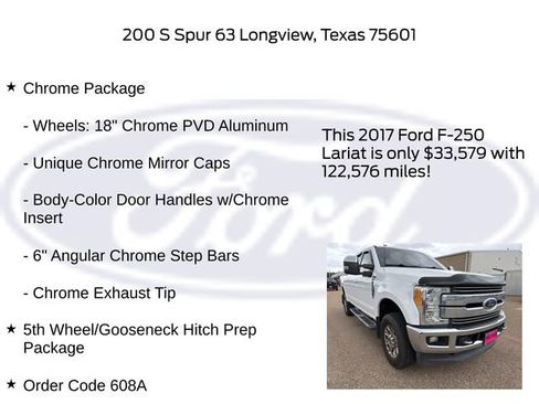 Certified 2017 Ford F250 Lariat w/ Chrome Package AWD/4WD image 5