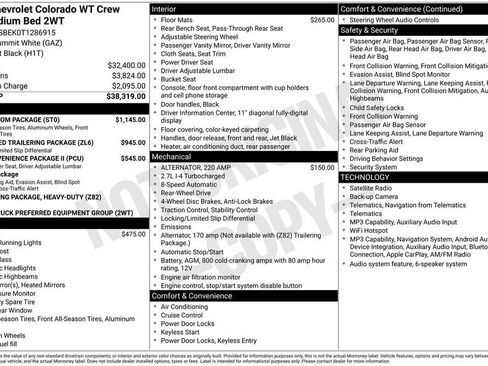 New 2026 Chevrolet Colorado W/T w/ WT Custom Package RWD image 28