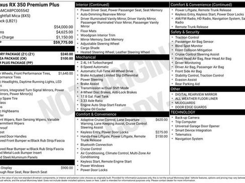 Used 2023 Lexus RX 350 Premium Plus w/ Accessory Package (Z1) AWD/4WD image 31
