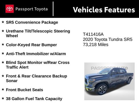 Used 2020 Toyota Tundra SR5 w/ SR5 Convenience Package AWD/4WD image 4