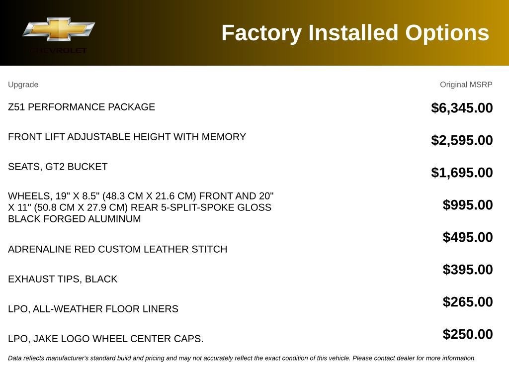 Used 2026 Chevrolet Corvette Stingray Preferred Cpe w/ Z51 Performance Package RWD image 12