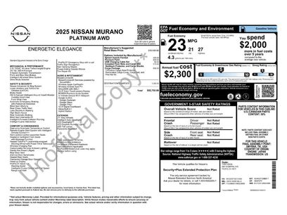 New 2025 Nissan Murano Platinum w/ Cargo Package