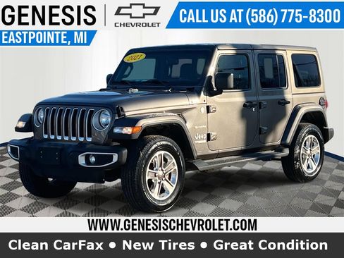 Used 2021 Jeep Wrangler Unlimited Sahara w/ Uconnect 4C Nav & Sound Group image 1