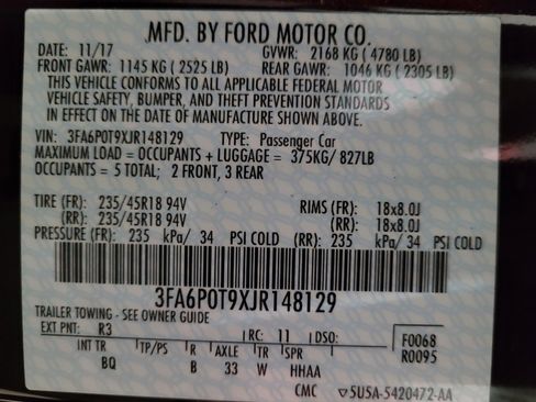 Used 2018 Ford Fusion SE w/ Fusion SE Technology Package AWD/4WD image 33