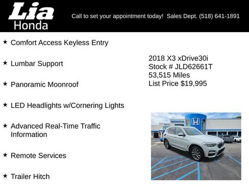 Used 2018 BMW X3 xDrive30i AWD/4WD image 8