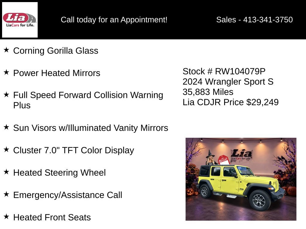Certified 2024 Jeep Wrangler Unlimited Sport AWD/4WD image 31