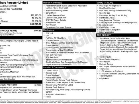 Used 2021 Subaru Forester Limited w/ Popular Package #3 AWD/4WD image 3