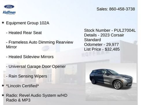 Certified 2023 Lincoln Corsair AWD w/ Equipment Group 102A image 15