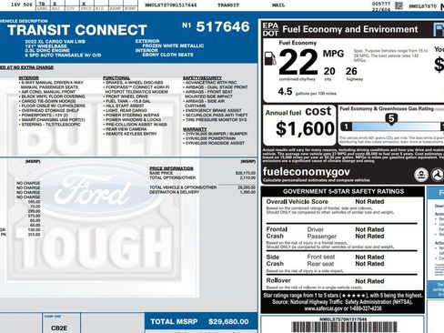Used 2022 Ford Transit Connect XL w/ CNG/LPG Engine Prep Package image 8