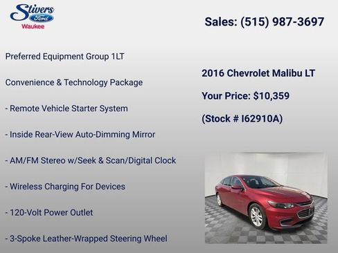 Used 2016 Chevrolet Malibu LT FWD image 8