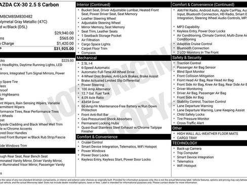 New 2025 MAZDA CX-30 AWD 2.5 S w/ Preferred Package image 33