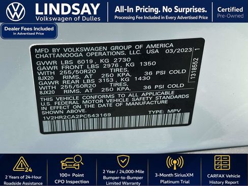 Certified 2023 Volkswagen Atlas SE AWD/4WD image 29