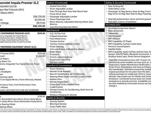 Used 2019 Chevrolet Impala Premier w/ Premier Convenience Package FWD image 11