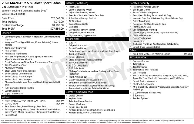 New 2026 MAZDA MAZDA3 s Sport FWD image 4